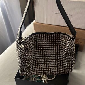 Elegant Silver Rhinestone Women's Bag